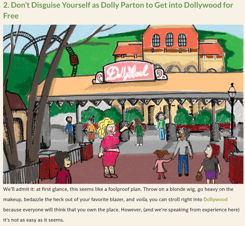 Don't Disguise Yourself as Dolly Parton to Get into Dollywood for Free.
