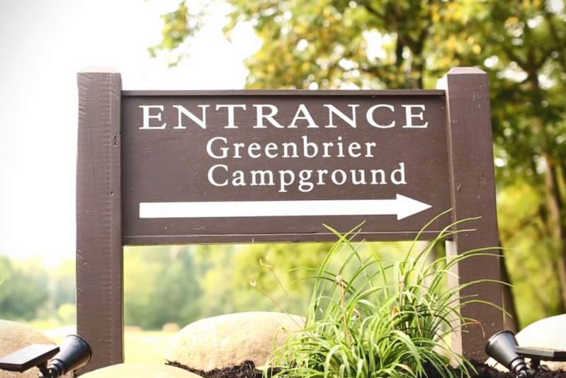Sign for the entrance to Greenbrier Campground.