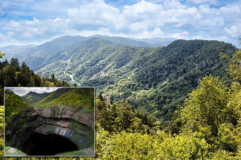 A sinkhole in the Smoky Mountains.